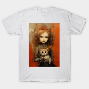 Girl and Cat 10 T-Shirt